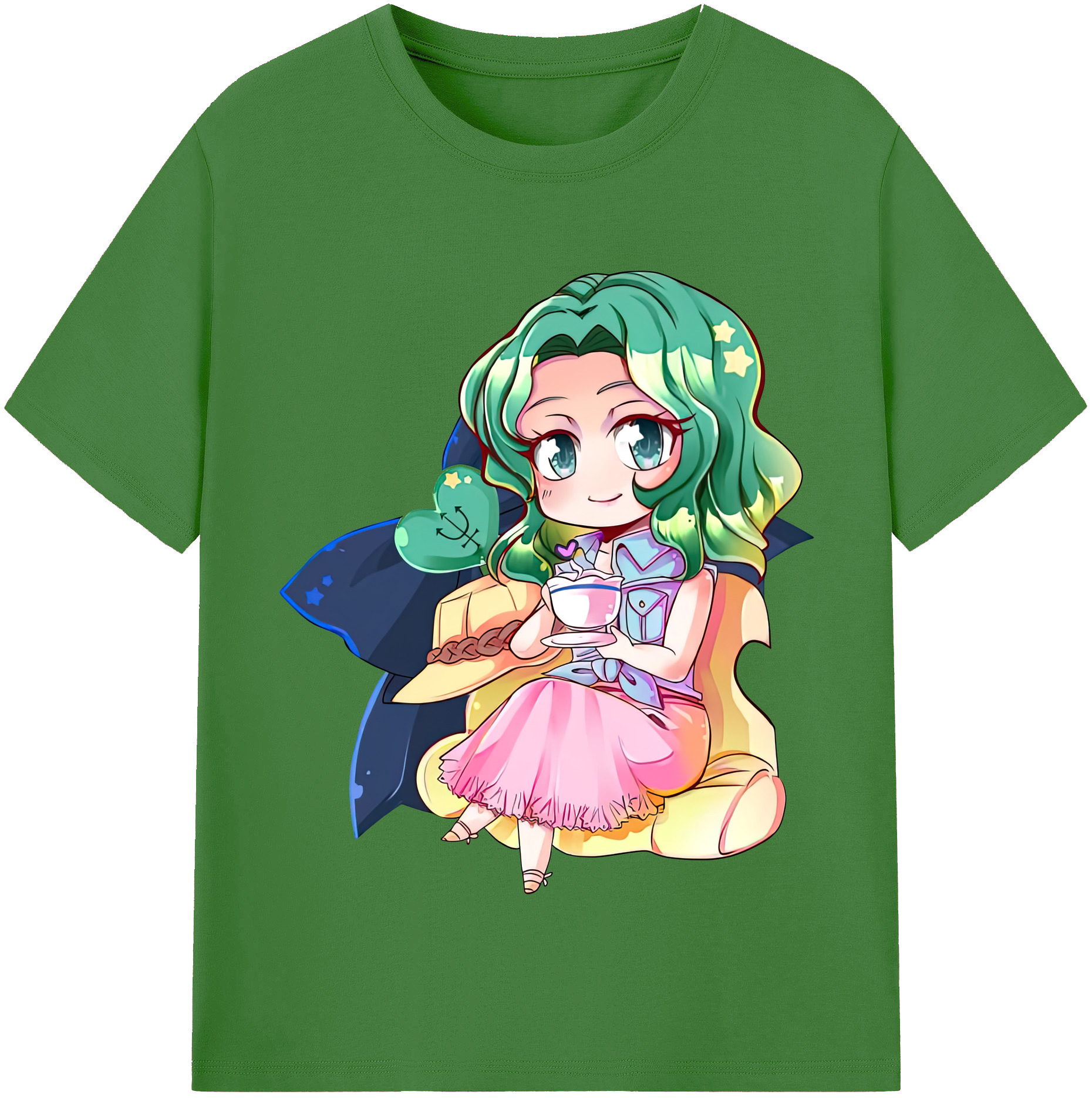 （画像用） 美少女戦士セーラームーン 海王 みちる（かいおう みちる） Sailor Moon Kaiou Michiru レディースカジュアルプリントTシャツ（綿100％）
